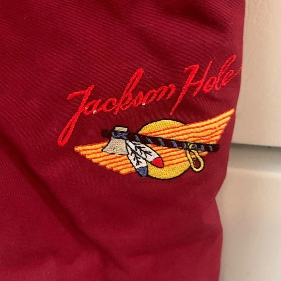 Vintage Jackson Hole Burgundy Bib Overall Snow Pants M - Picture 11 of 11